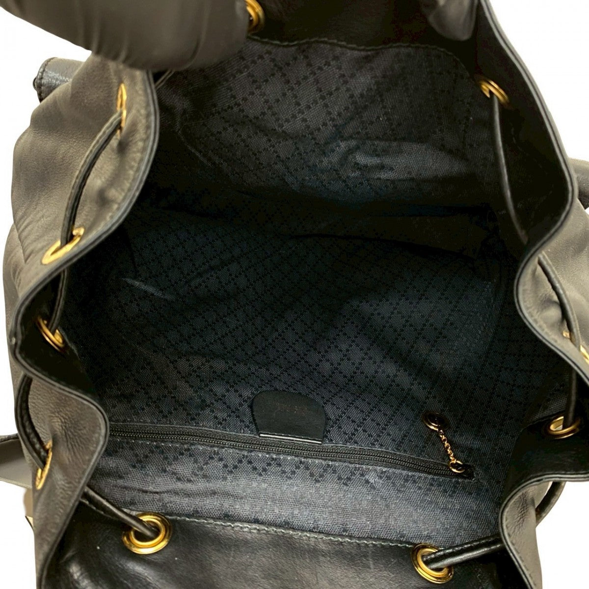 GUCCI Backpack Leather, Bamboo black Bamboo Women Used Authentic