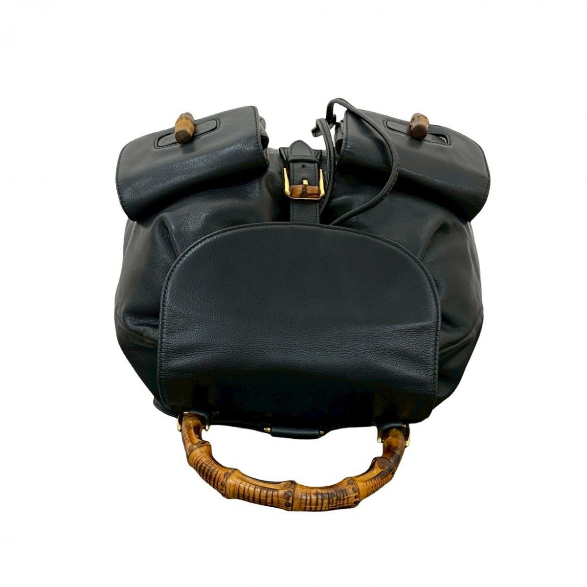 GUCCI Backpack Leather, Bamboo black Bamboo Women Used Authentic