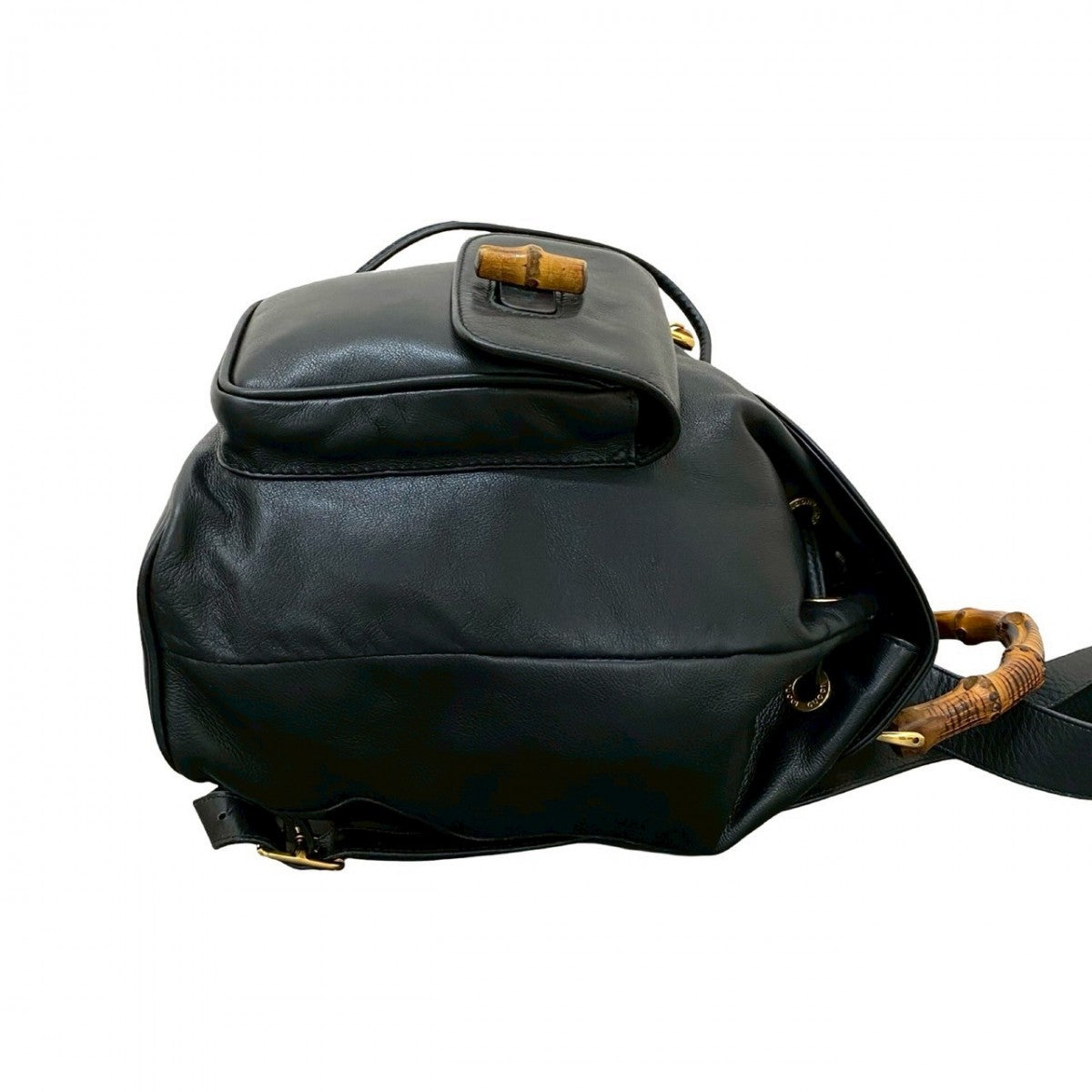 GUCCI Backpack Leather, Bamboo black Bamboo Women Used Authentic