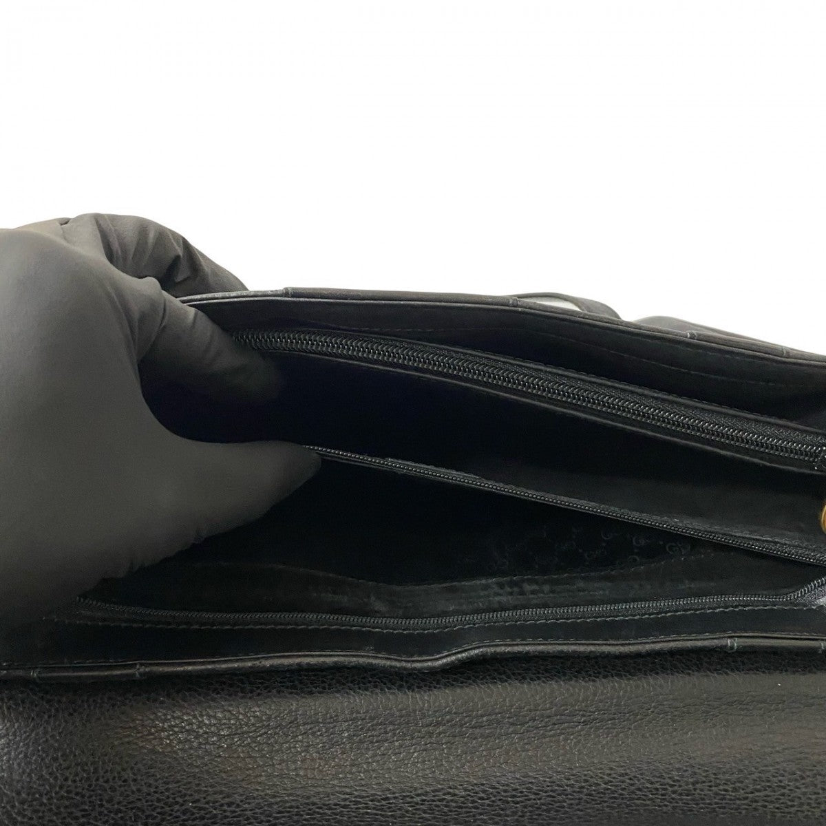 GUCCI Tote Bag leather black Horseshoe Metal Women Used Authentic