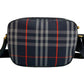 BURBERRY Shoulder Bag Leather, Canvas Navy Shadow Horse logo Metal Nova Check Women Used Authentic