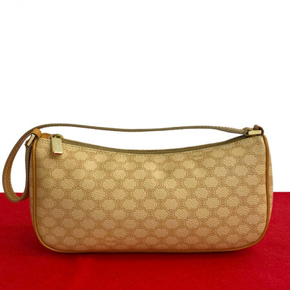 CELINE Shoulder Bag Leather, PVC beige Macadam Blason Pattern Women Used Authentic