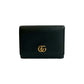 GUCCI Tri-fold wallet leather black GG Marmont