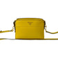 PRADA Shoulder Bag leather yellow