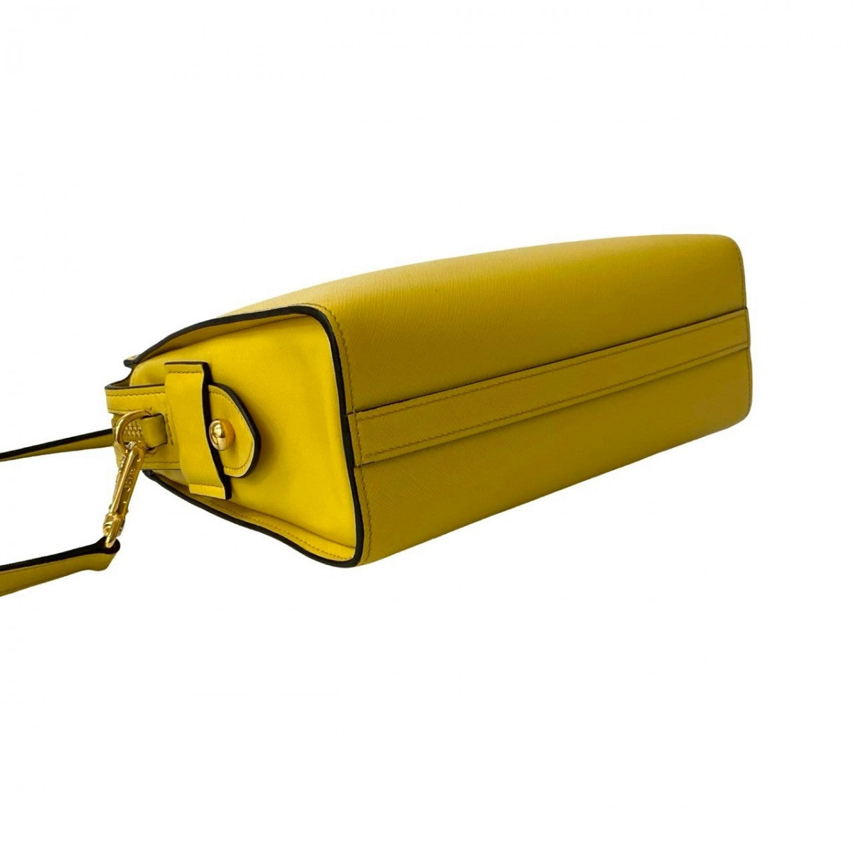 PRADA Shoulder Bag leather yellow