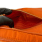 PRADA Shoulder Bag Nylon, Leather Orange Triangle Logo Metal Women Used Authentic