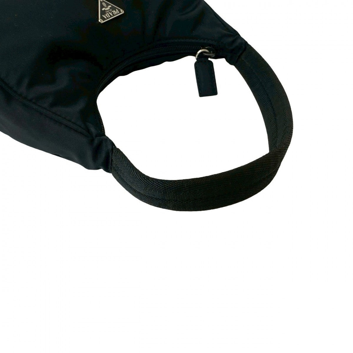 PRADA Handbag Nylon black Triangle Logo Metal Women Used Authentic
