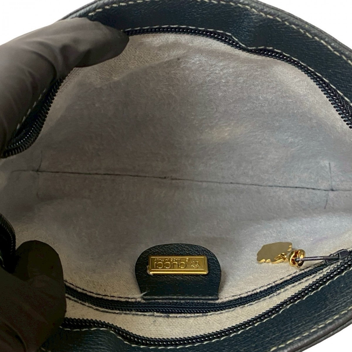 GUCCI Shoulder Bag leather Navy