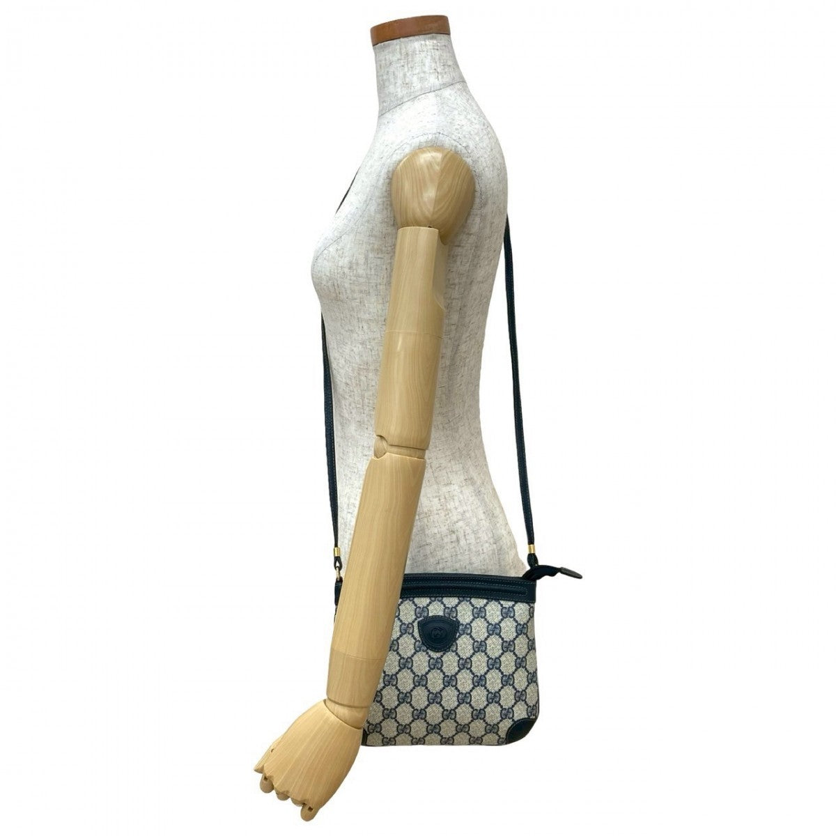GUCCI Shoulder Bag leather Navy
