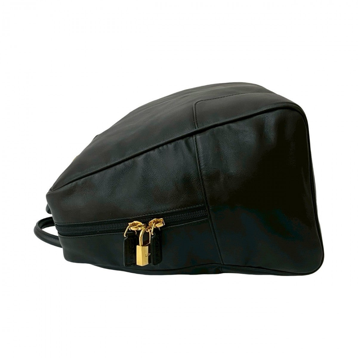 LOEWE Boston Duffel bag leather black Anagram logo mens Used Authentic
