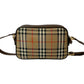 BURBERRY Shoulder Bag Canvas, Leather Brown Nova Check Pattern Shadow Horse logo Women Used Authentic