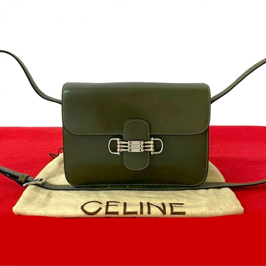 CELINE Shoulder Bag Calfskin khaki