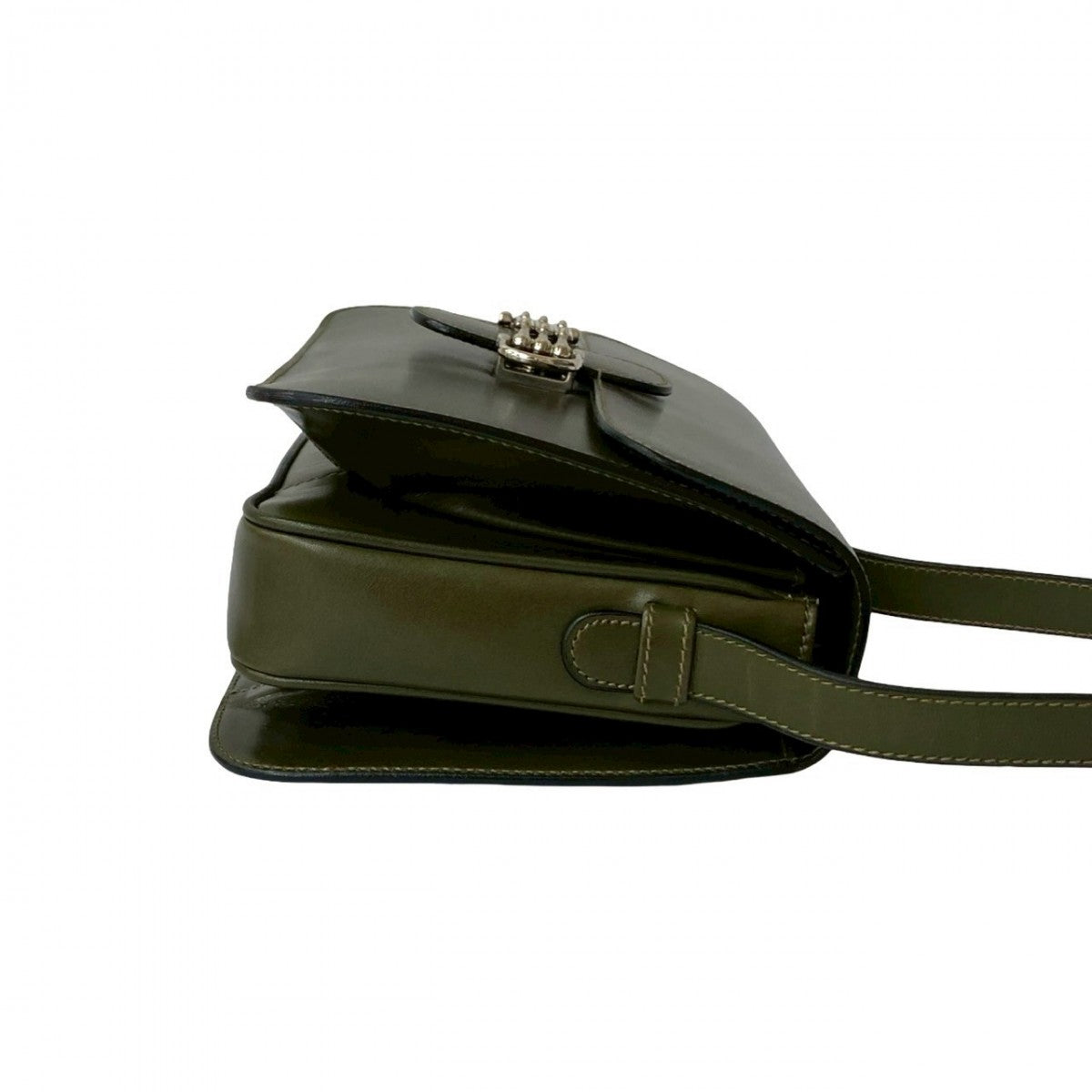 CELINE Shoulder Bag Calfskin khaki