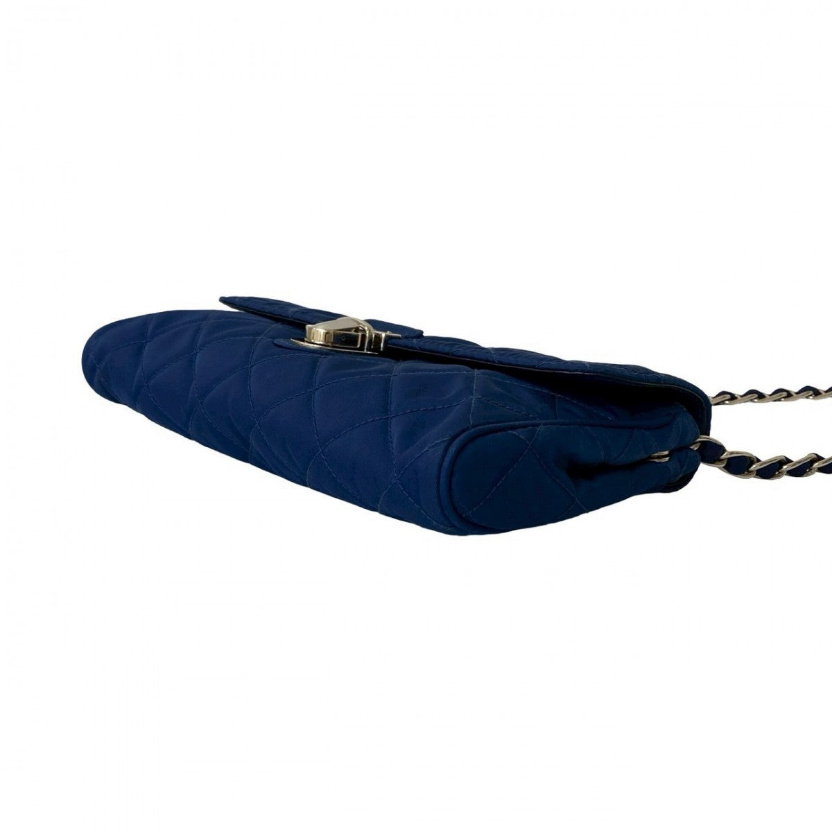 PRADA Shoulder Bag Nylon, Leather blue logo Metal Women Used Authentic