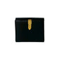 GUCCI Bifold Wallet leather black Belt motif Metal Women(Unisex) Used Authentic