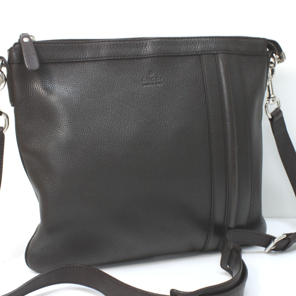 GUCCI Shoulder Bag 233329 leather Dark brown Women Used Authentic