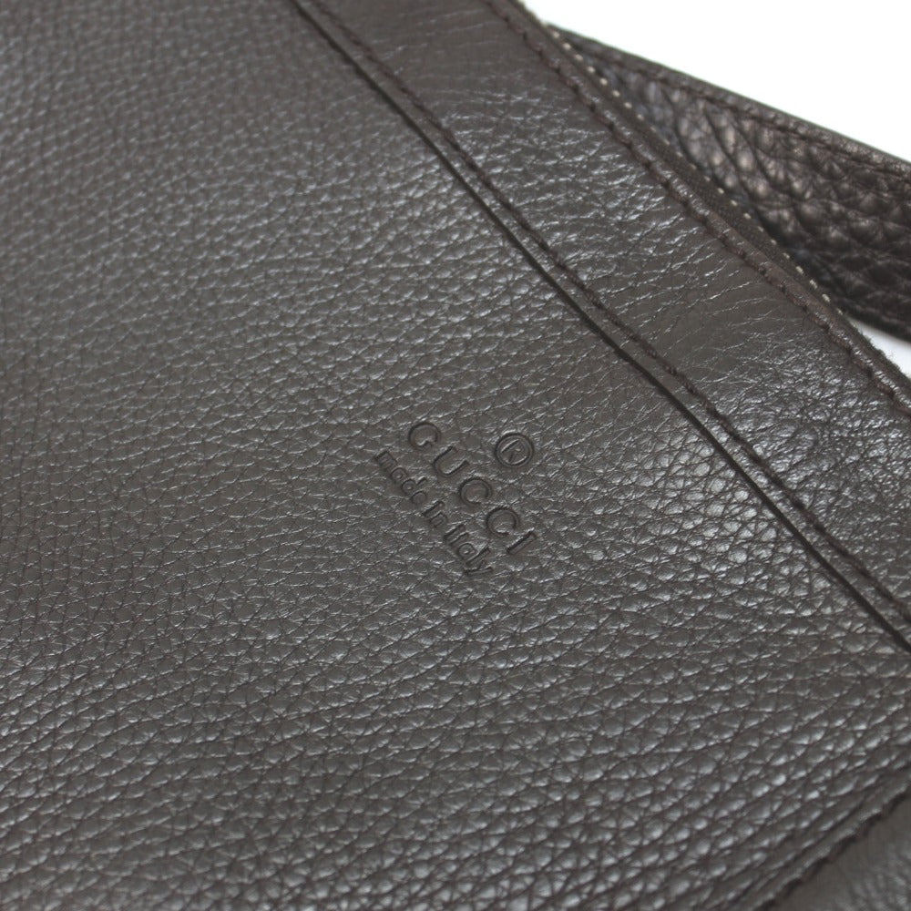 GUCCI Shoulder Bag 233329 leather Dark brown Women Used Authentic