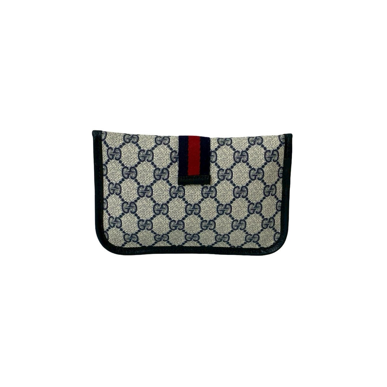 GUCCI Pouch leather Navy Sherry line