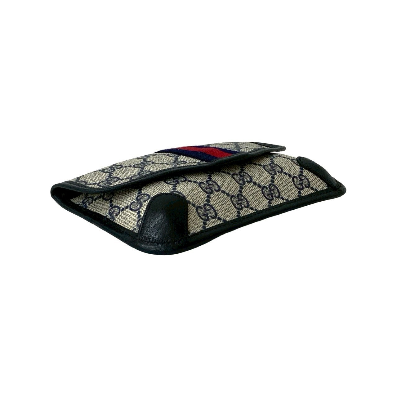 GUCCI Pouch leather Navy Sherry line