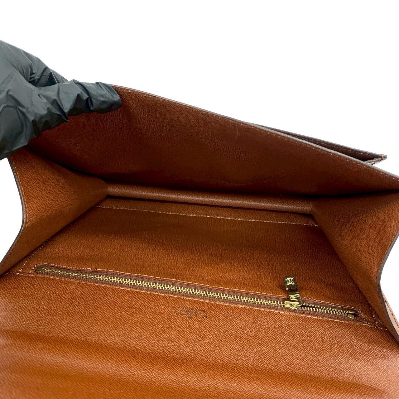 LOUIS VUITTON Shoulder Bag leather Brown Monogram Monceau