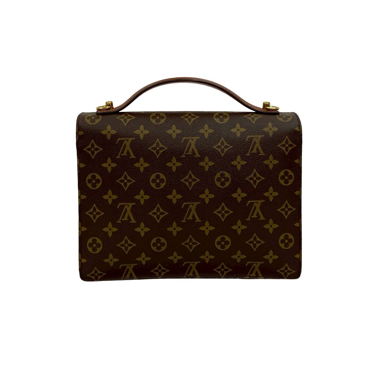 LOUIS VUITTON Shoulder Bag leather Brown Monogram Monceau
