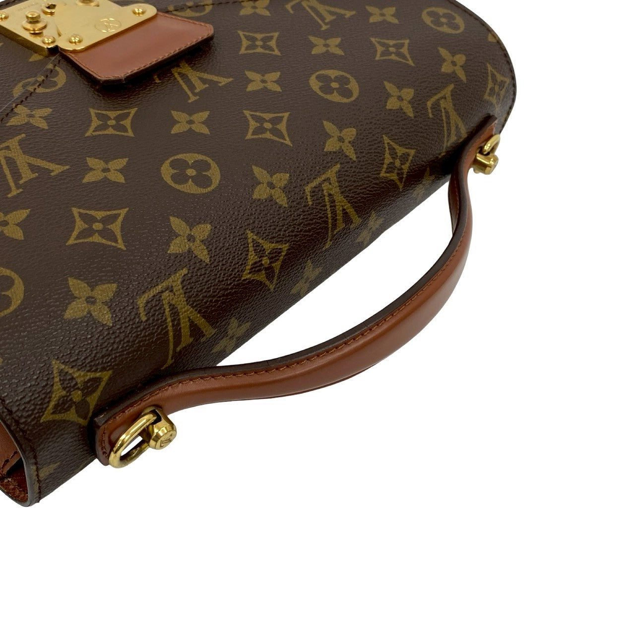 LOUIS VUITTON Shoulder Bag leather Brown Monogram Monceau