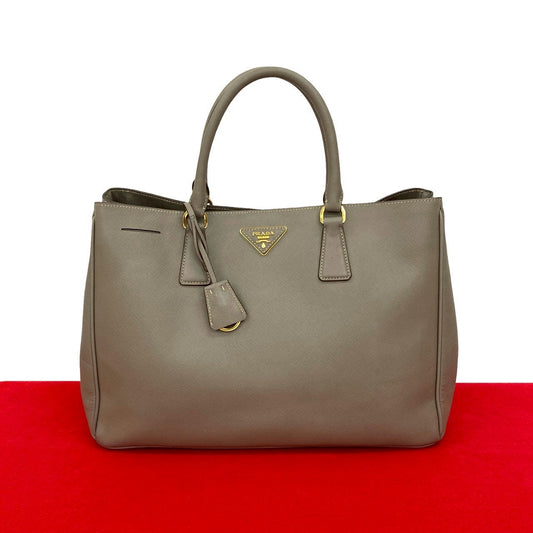 PRADA Handbag leather gray Galleria