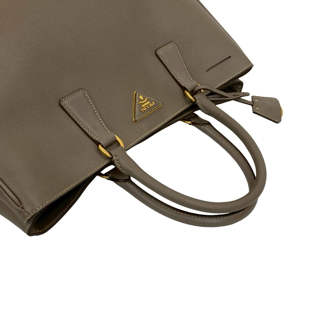 PRADA Handbag leather gray Galleria