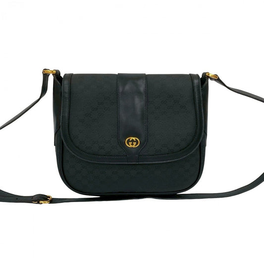 GUCCI Shoulder Bag Leather, PVC black Micro GG Women Used Authentic
