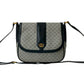 GUCCI Shoulder Bag Leather, PVC Navy Micro GG logo Metal Women Used Authentic
