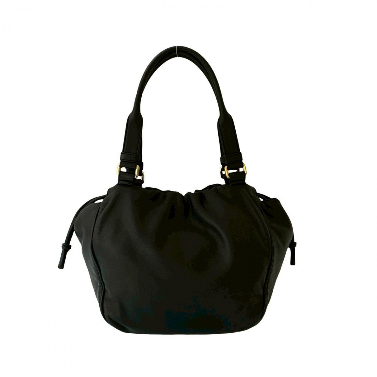 LOEWE Handbag leather black Anagram logo Women Used Authentic
