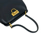 CELINE Handbag leather Navy Double Face Gancini Metal Women Used Authentic