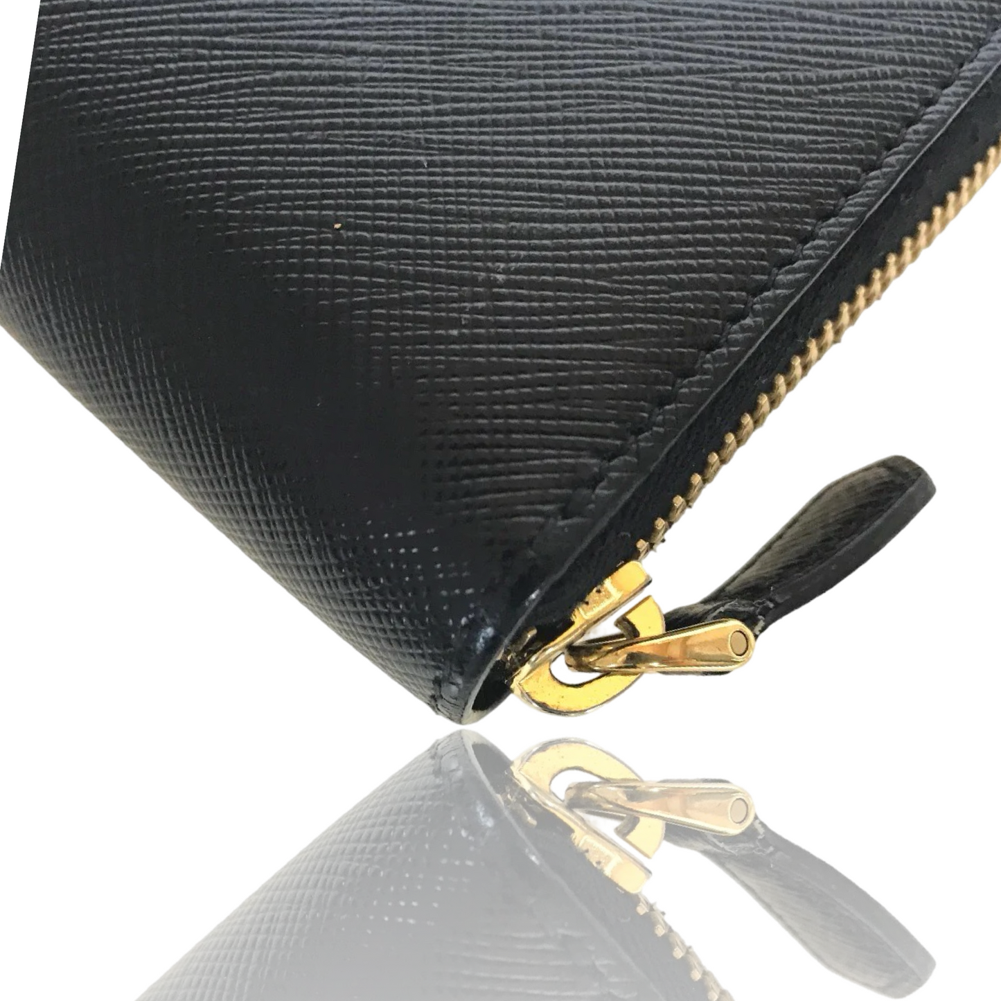 PRADA SAFFIANO ROUND ZIP LONG WALLET BLACK