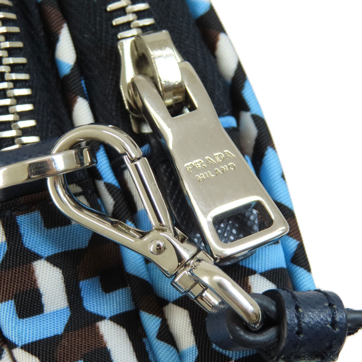 PRADA Shoulder Bag Nylon Navy logoMetal Women Used Authentic