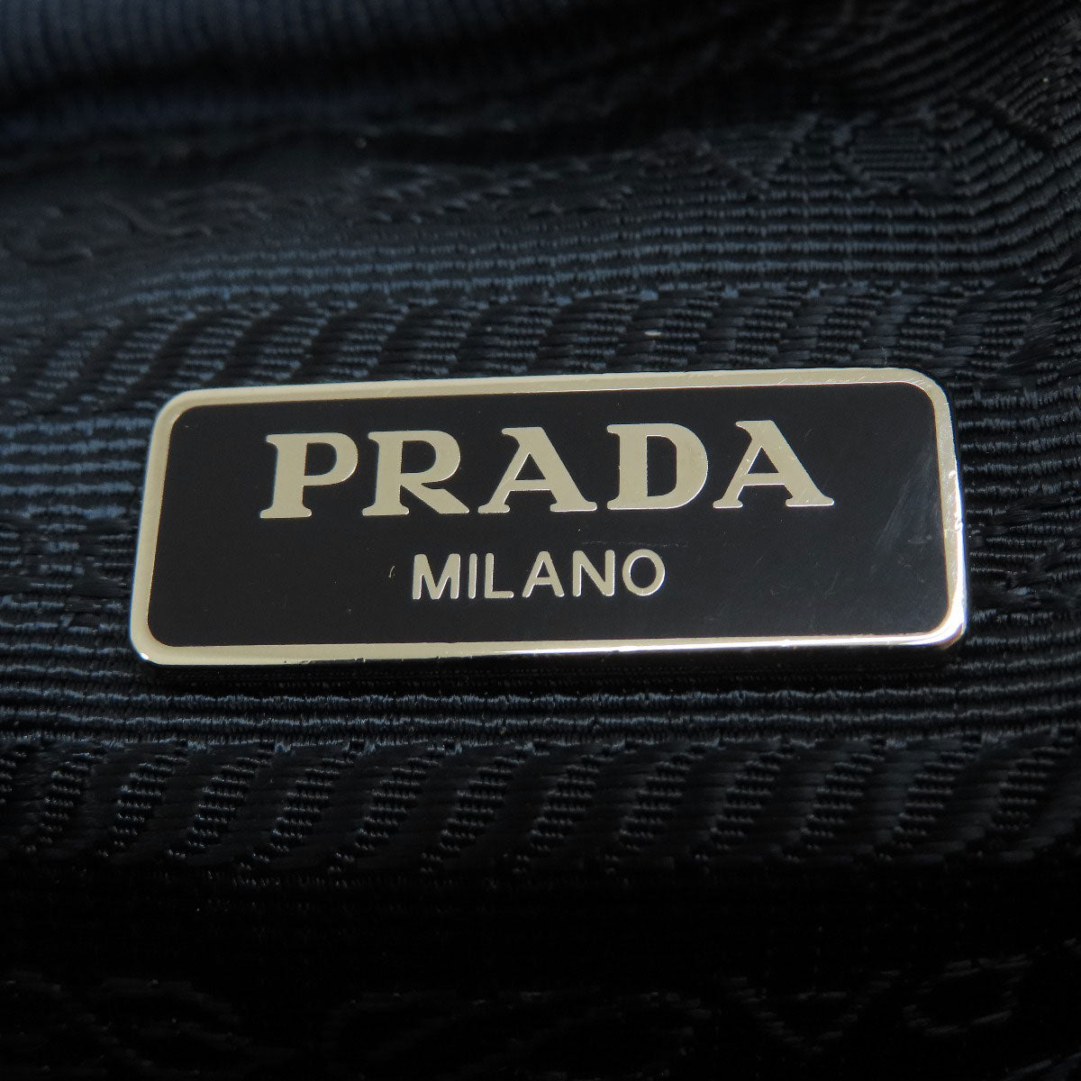 PRADA Shoulder Bag Nylon Navy logoMetal Women Used Authentic