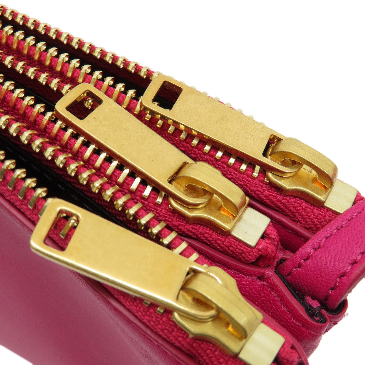 CELINE Shoulder Bag Calfskin pink trio Women Used Authentic