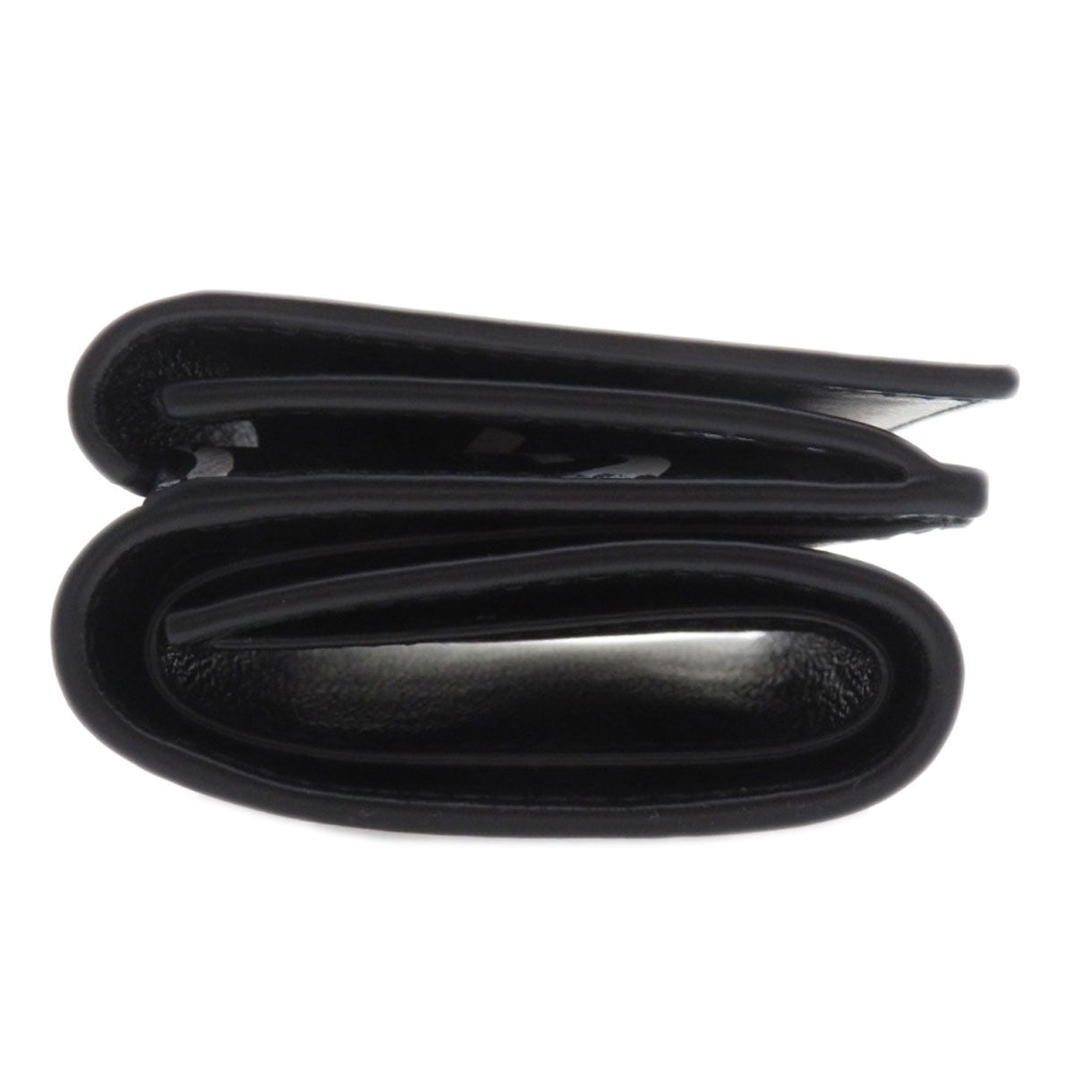 BALENCIAGA Bifold Wallet 594312 Calfskin black Logo motif mini wallet tri-fold Women Used Authentic