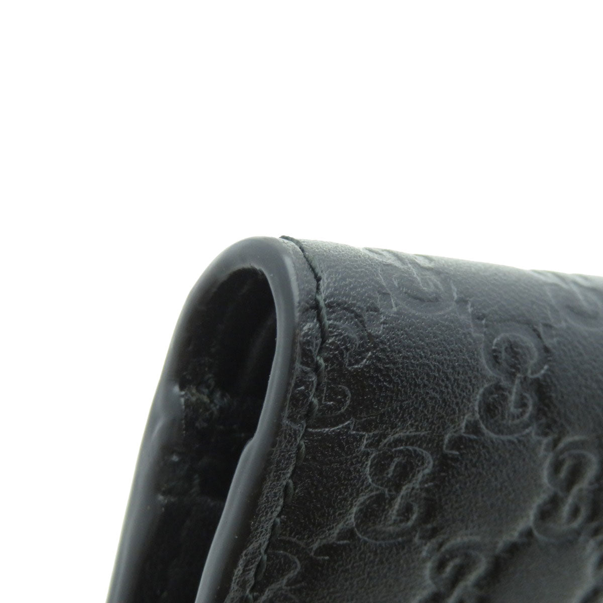 GUCCI Bifold Wallet 150413 Calfskin black GG Signature Microsima Outlet Women Used Authentic