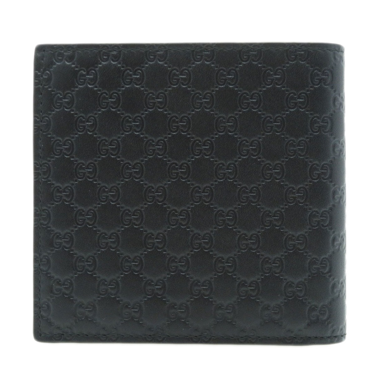 GUCCI Bifold Wallet 150413 Calfskin black GG Signature Microsima Outlet Women Used Authentic