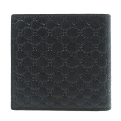 GUCCI Bifold Wallet 150413 Calfskin black GG Signature Microsima Outlet Women Used Authentic