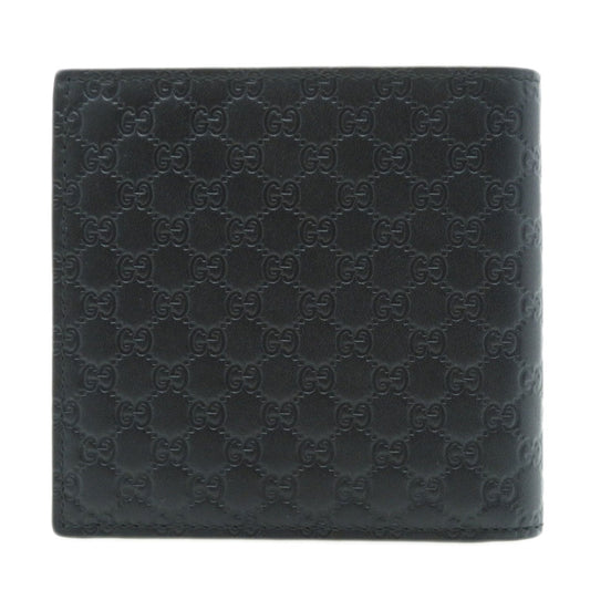 GUCCI Bifold Wallet 150413 Calfskin black GG Signature Microsima Outlet Women Used Authentic