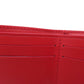 BURBERRY Bifold Wallet Calfskin Red logoMetal tri-fold Women Used Authentic