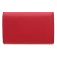 BURBERRY Bifold Wallet Calfskin Red logoMetal tri-fold Women Used Authentic