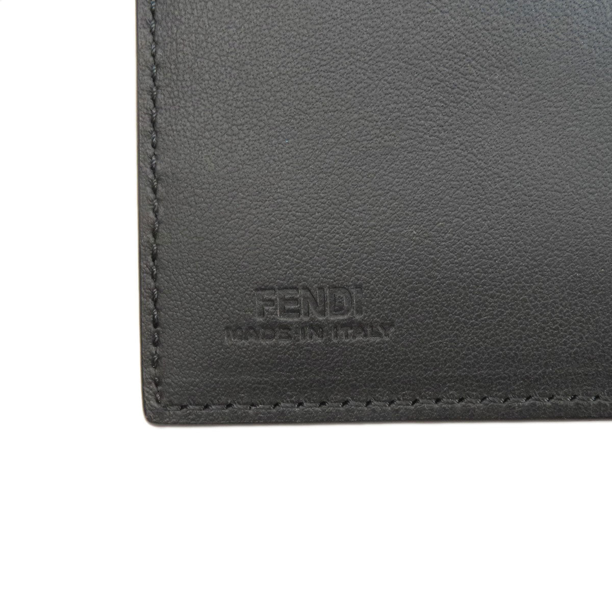 FENDI Long Wallet Purse leather black monster mens Used Authentic