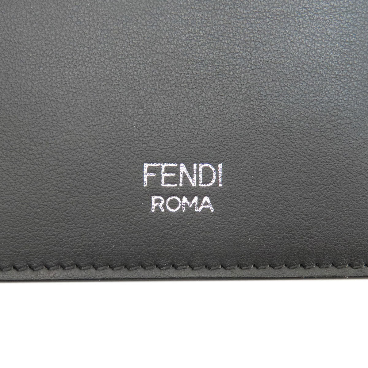 FENDI Long Wallet Purse leather black monster mens Used Authentic