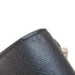 PRADA Shoulder Bag leather black logo saffiano Women Used Authentic