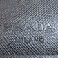 PRADA Shoulder Bag leather black logo saffiano Women Used Authentic