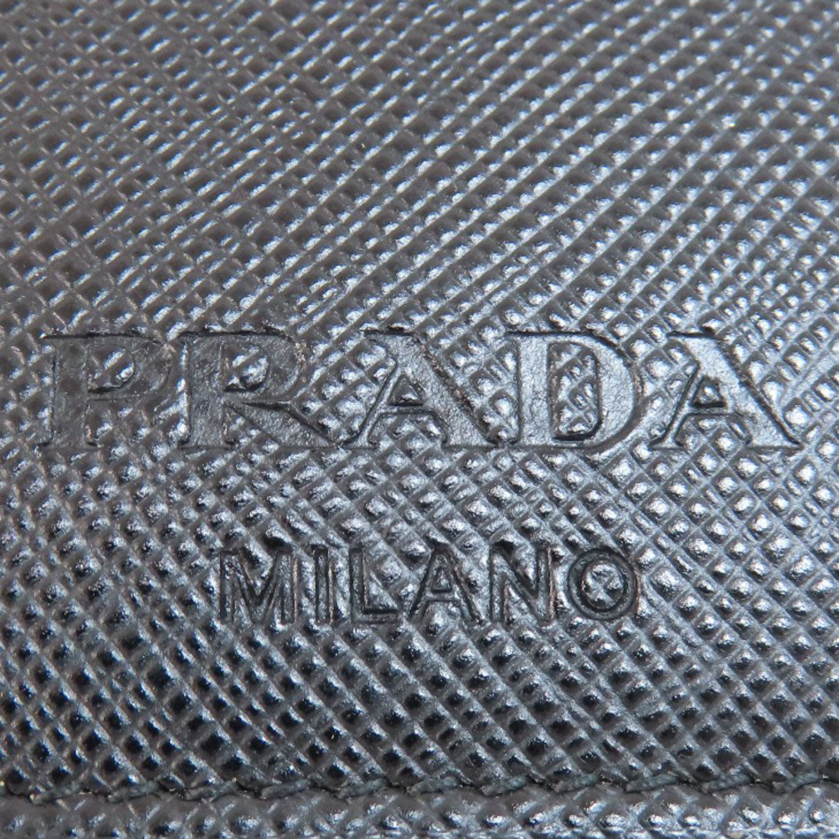 PRADA Shoulder Bag leather black logo saffiano Women Used Authentic