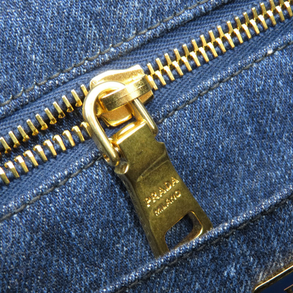 PRADA Tote Bag B1877B denim blue Canapa