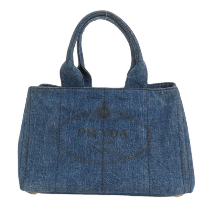 PRADA Tote Bag B1877B denim blue Canapa